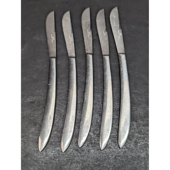 Dixon Stainless Steel Curved Handle 8 Inch Steak Knife Lot of 5 Made in Japan - Picture 1 of 7
